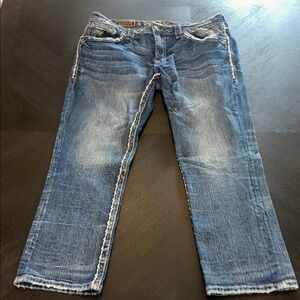 Men's Blue Jeans Rock Revival size 40 Arkell Alt straight